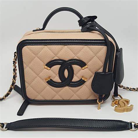 chanel vanity bag beige|used Chanel vanity bags.